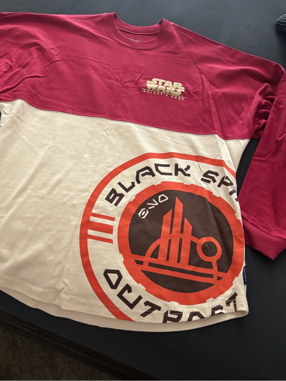 EUC Star Wars Galaxy’s Edge Black Spire Outpost Spirit Jersey Size S